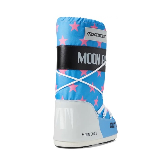 MOON BOOT Icon Retrobiker Boots Pink Stars EU 35/38 39/41 42/44 45/47 NEW - Picture 4 of 6